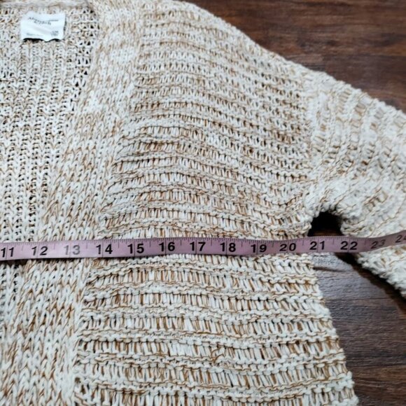Abercrombie & Fitch Boho Whimsy Festival Loose Knit Fringe Cardigan Beige S/M - Picture 11 of 11